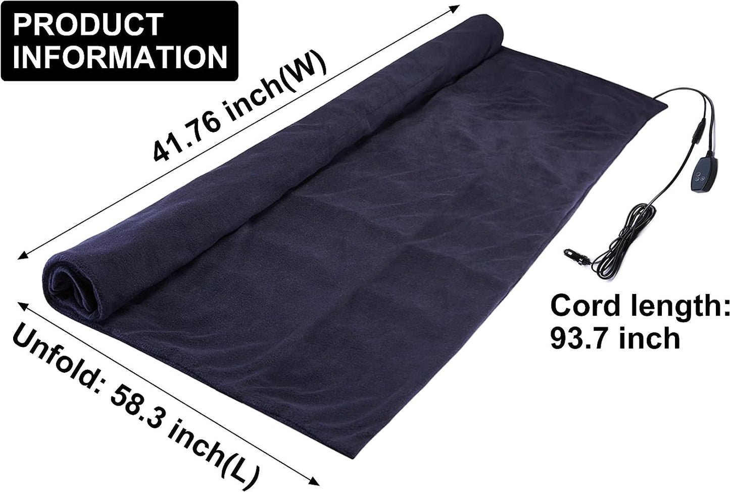Big Ant Heated Blanket, Soft Fleece Electric Blanket Throw Easy Controller Fast Heating Levels Heated Blanket Throw with UL Certification, Overheat Protection