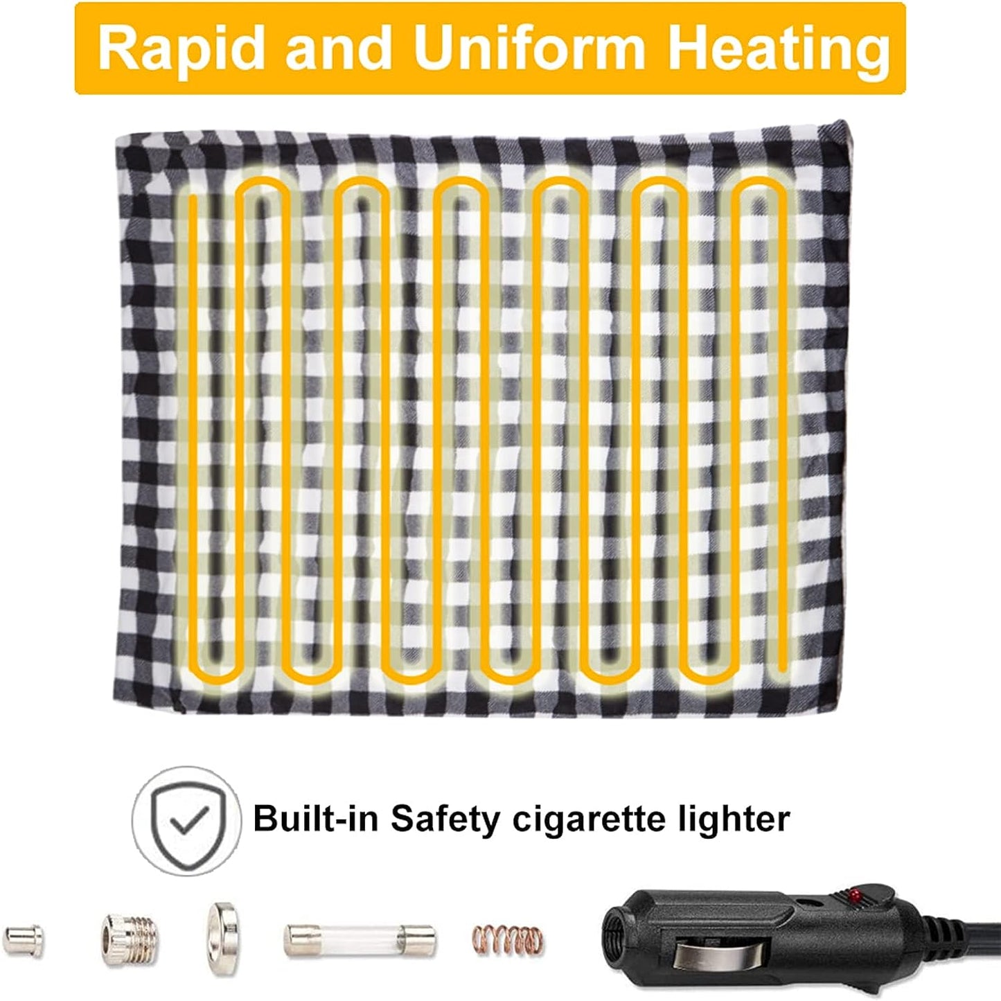 Big Ant Heated Blanket, Electric Blanket Throw 58.3"x 41.76", Easy Controller Fast Heating Levels, UL Certification, Overheating Protection