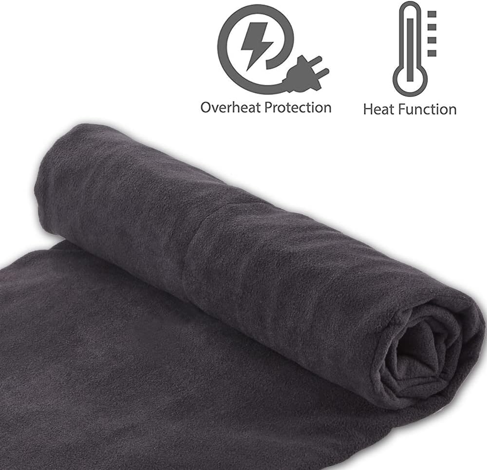 Big Ant Electric Car Blanket, 12V Soft Fleece Heated Car Blanket with Easy Controller Fast Warming Electric Blanket for Car, Truck, SUV, or RV