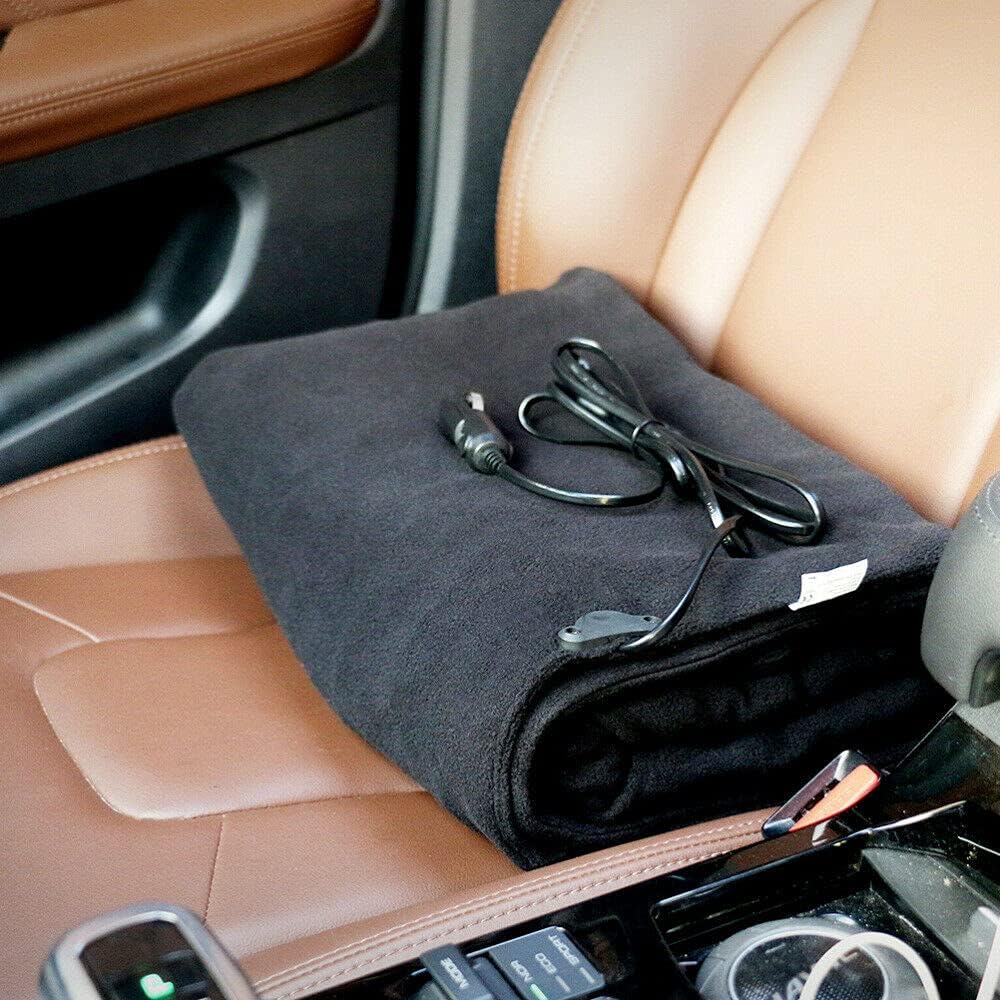 Big Ant Electric Car Blanket, 12V Soft Fleece Heated Car Blanket with Easy Controller Fast Warming Electric Blanket for Car, Truck, SUV, or RV