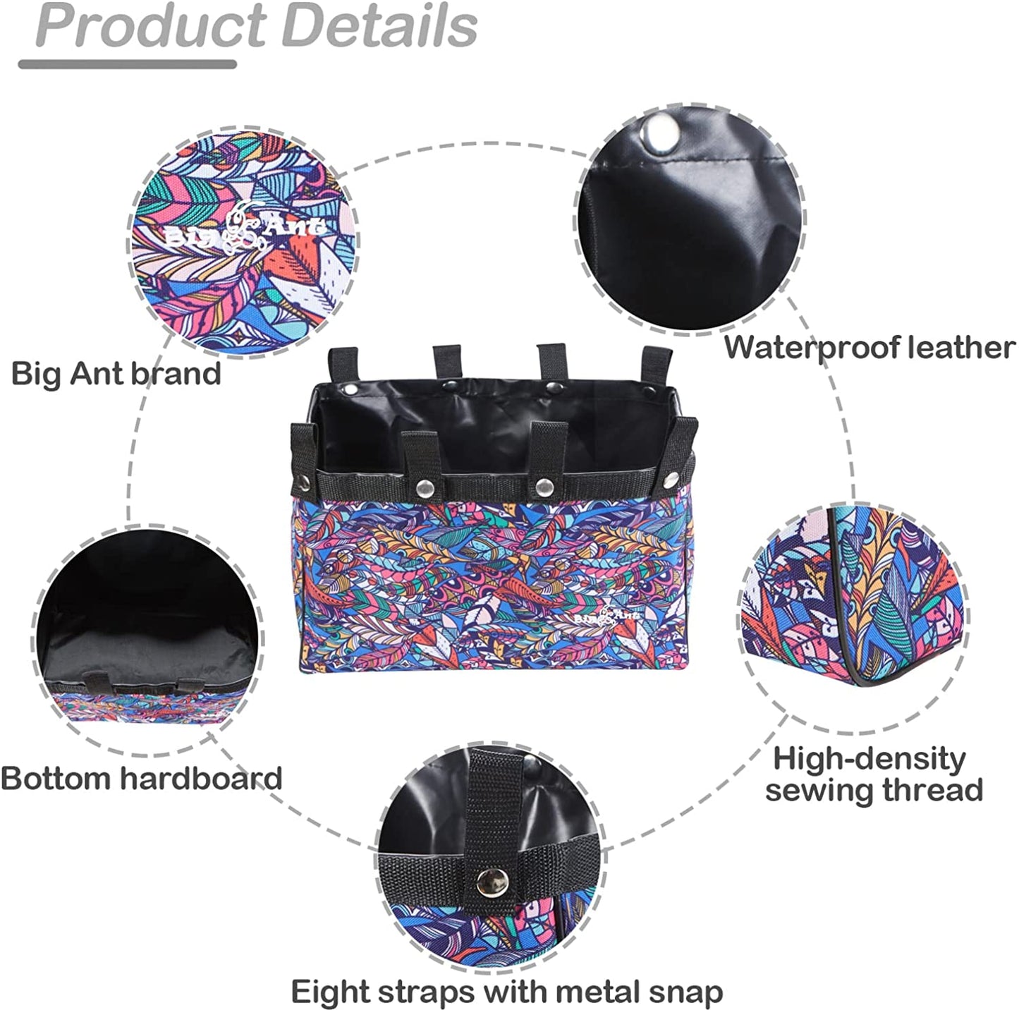 Rollator Bag Under Seat, Walker Bag Under Seat Bag for Four Wheel Rollator