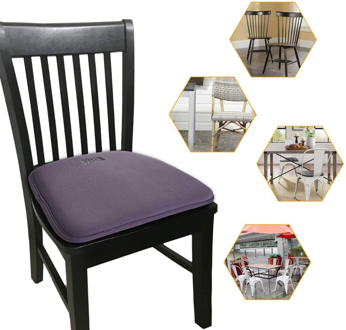 Memory Foam Chair Cushion Non Slip Rubber Back Thicken Chair Pad