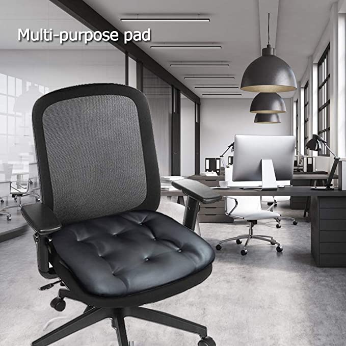 Soft Leather Car Seat Cushion Comfort for Car Office Home - Black - Online store for your car