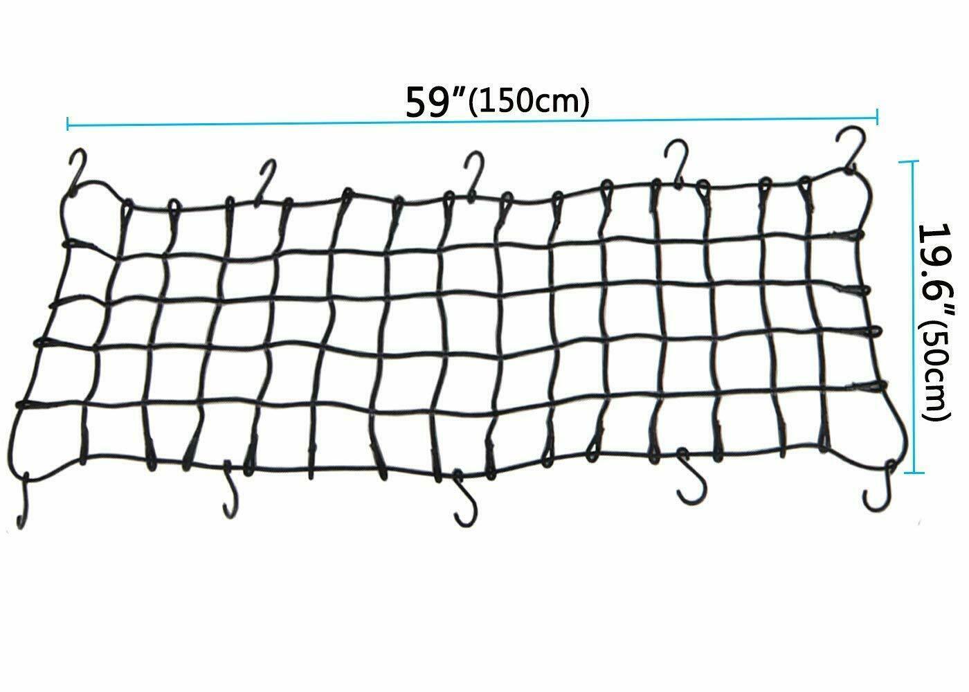 Bungee Cargo Net with 10 Metal Hooks 19.6" x 59"(Stretches to 35" x 78") - Online store for your car