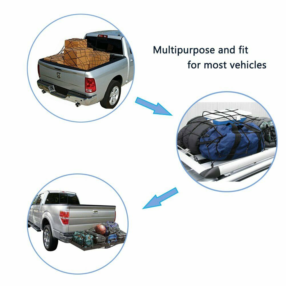 Bungee Cargo Net with 10 Metal Hooks 19.6" x 59"(Stretches to 35" x 78") - Online store for your car