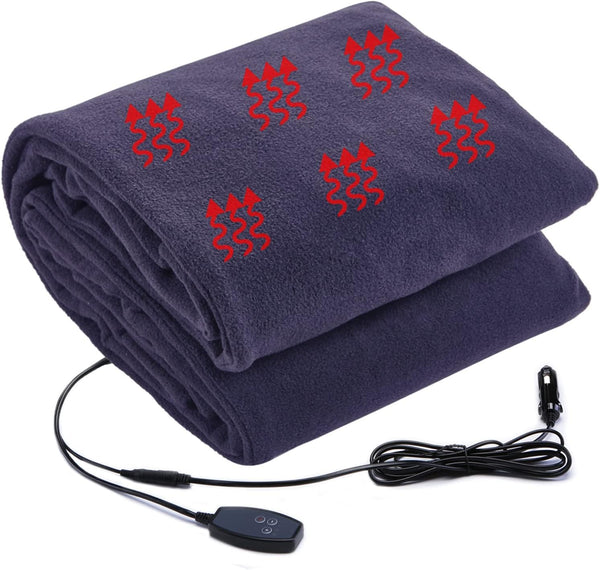 Big Ant Heated Blanket, Soft Fleece Electric Blanket Throw Easy Controller Fast Heating Levels Heated Blanket Throw with UL Certification, Overheat Protection
