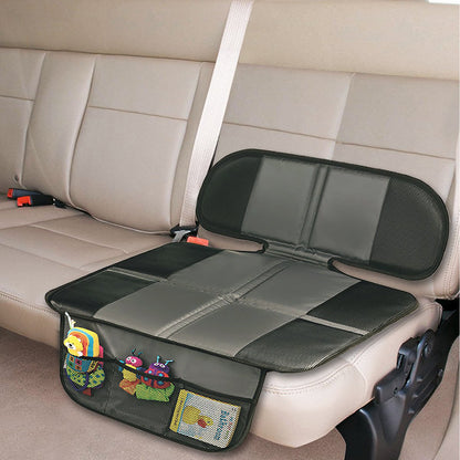 Car Seat Protector for Child & Baby, Dog Mat with Storage Pocket - Black/Gray