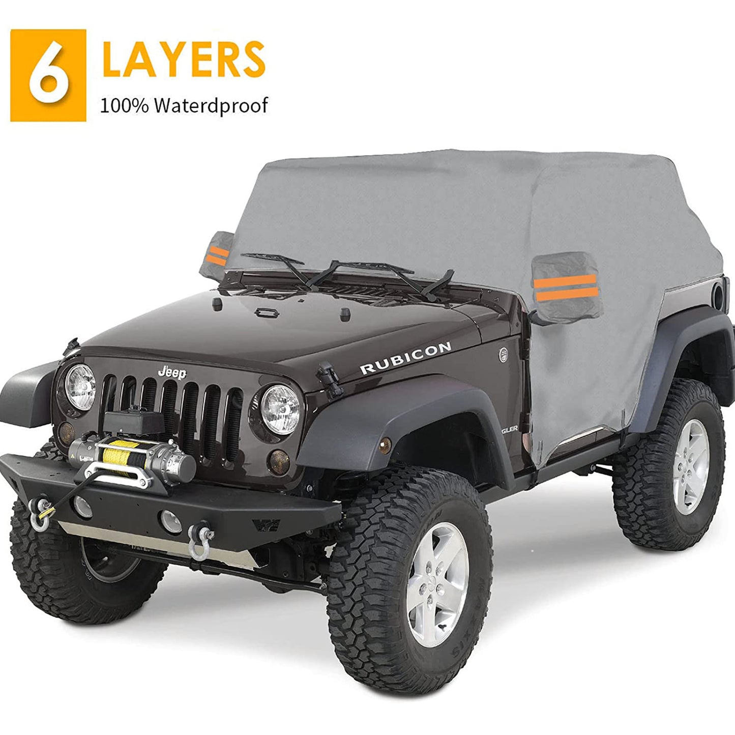 Waterproof 6 Layers Half Car Cover for Jeep Wrangler 2/4 Doors