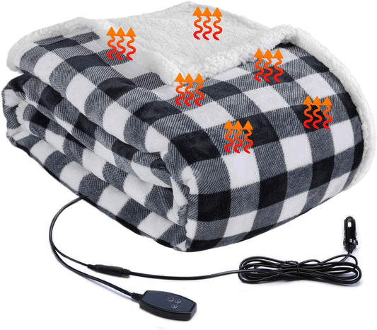 Big Ant Heated Blanket, Electric Blanket Throw 58.3"x 41.76", Easy Controller Fast Heating Levels, UL Certification, Overheating Protection