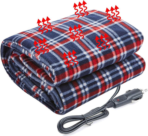 Big Ant Heated Blanket, Electric Blanket Throw 58.3"x 41.76", Car Electric Blanket Fast Heating, UL Certification, Overheating Protection