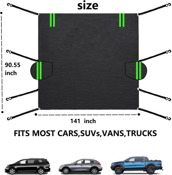 Big Ant Windshield Snow Cover,Half Car Cover Top Waterproof All Weather/Windproof/Dustproof/Windshield Cover Snow Ice Winter Summer Protect Windshield and roof for Sedan SUV