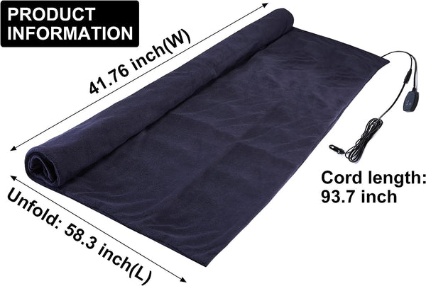 Big Ant Heated Blanket, Soft Fleece Electric Blanket Throw Easy Controller Fast Heating Levels Heated Blanket Throw with UL Certification, Overheat Protection