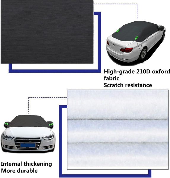 Big Ant Windshield Snow Cover,Half Car Cover Top Waterproof All Weather/Windproof/Dustproof/Windshield Cover Snow Ice Winter Summer Protect Windshield and roof for Sedan SUV