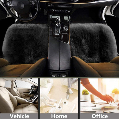 Big Ant Sheepskin Seat Cushions Universal Fit for Cars Auto Supplies Driver Seat Office Chair (1 Pack)