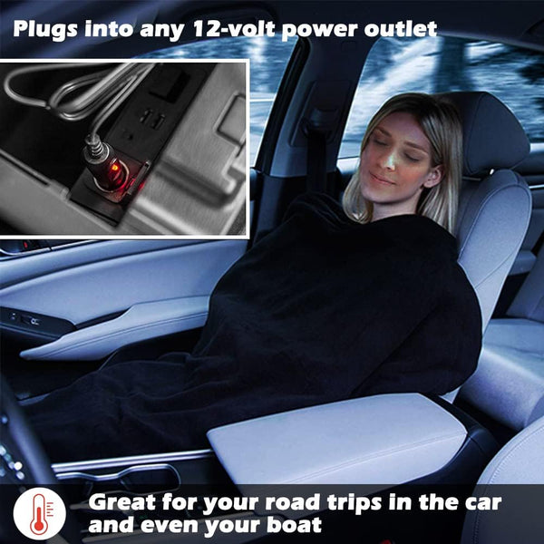 Big Ant Electric Car Blanket, 12V Soft Fleece Heated Car Blanket with Easy Controller Fast Warming Electric Blanket for Car, Truck, SUV, or RV
