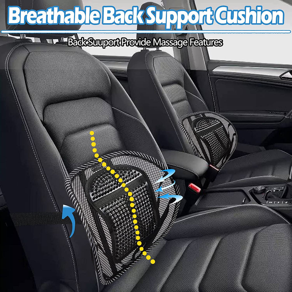 Lumbar Support Pillow for Office Chair Car Seat Wooden Bead Back Support  Cushion