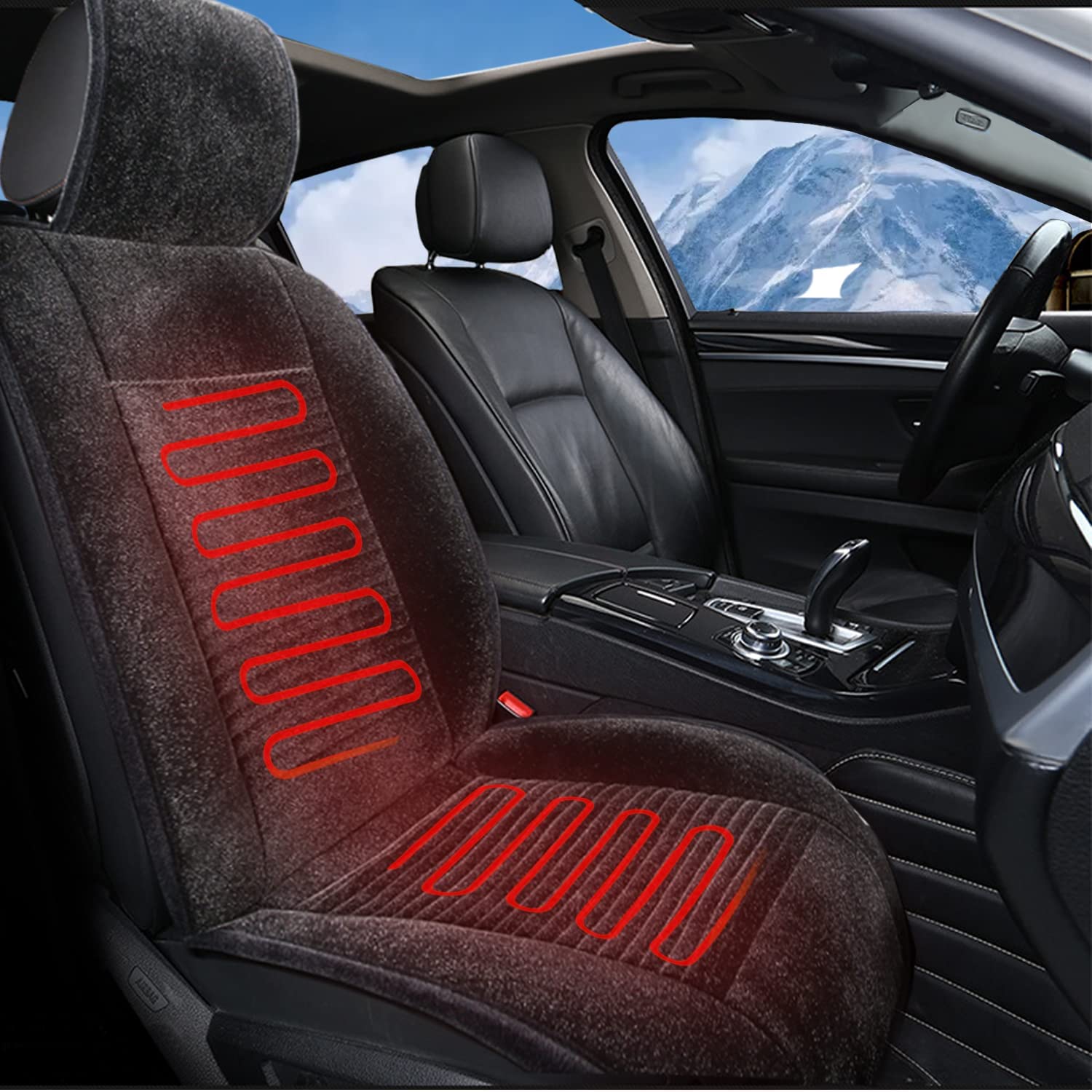 Car Travel Heated Seat Cover Cushion, Premium Quality Universal Seat Cushion - 1 Pack