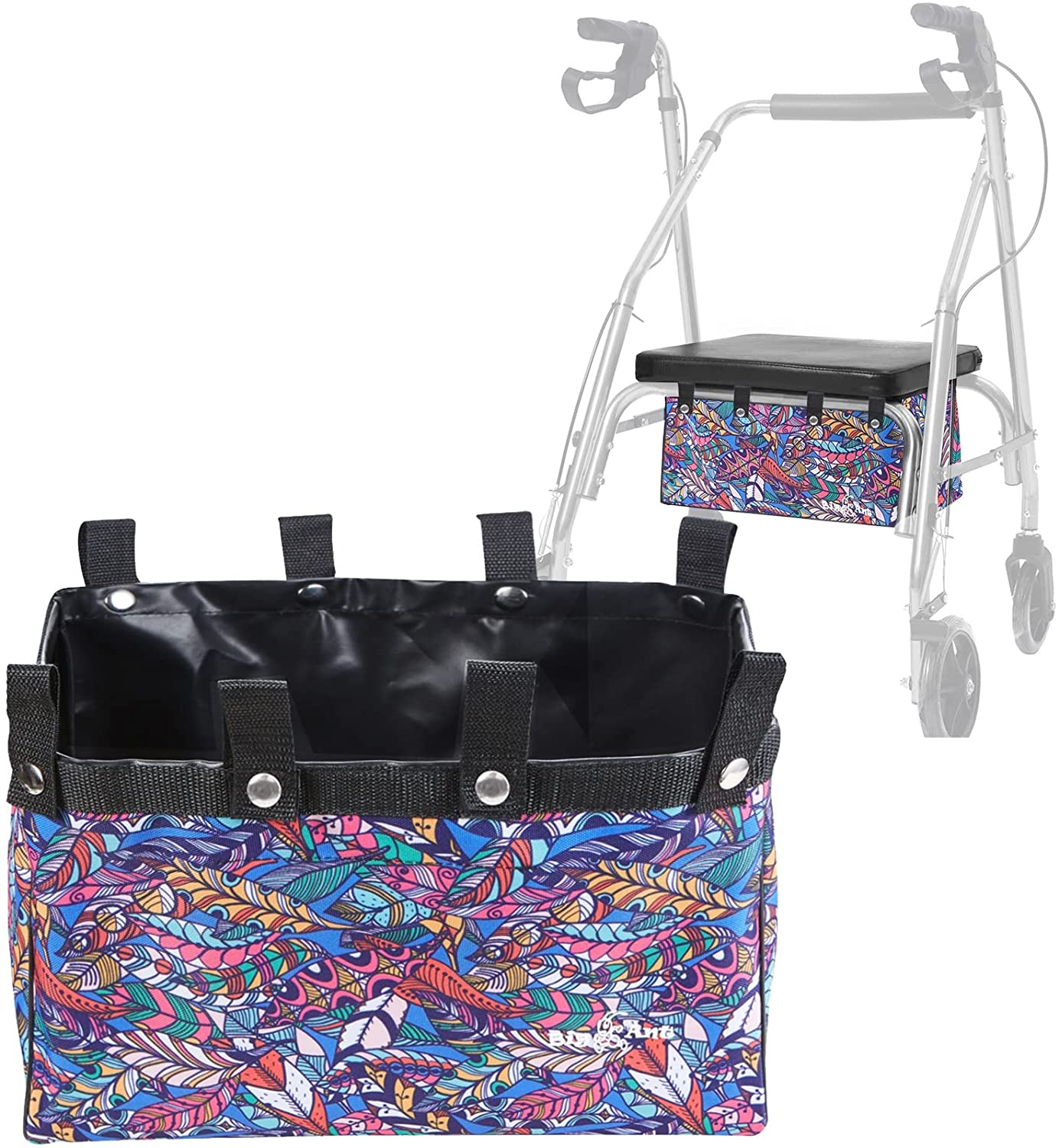Rollator Bag Under Seat, Walker Bag Under Seat Bag for Four Wheel Rollator