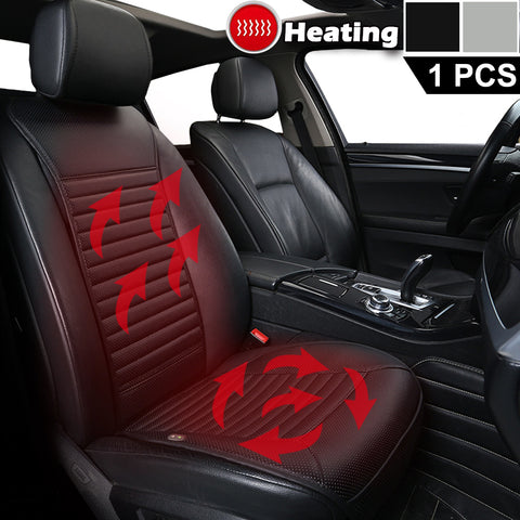 Sleek Design Heated Seat Cushion for 12V Car 24V Truck - Black Gray - Online store for your car