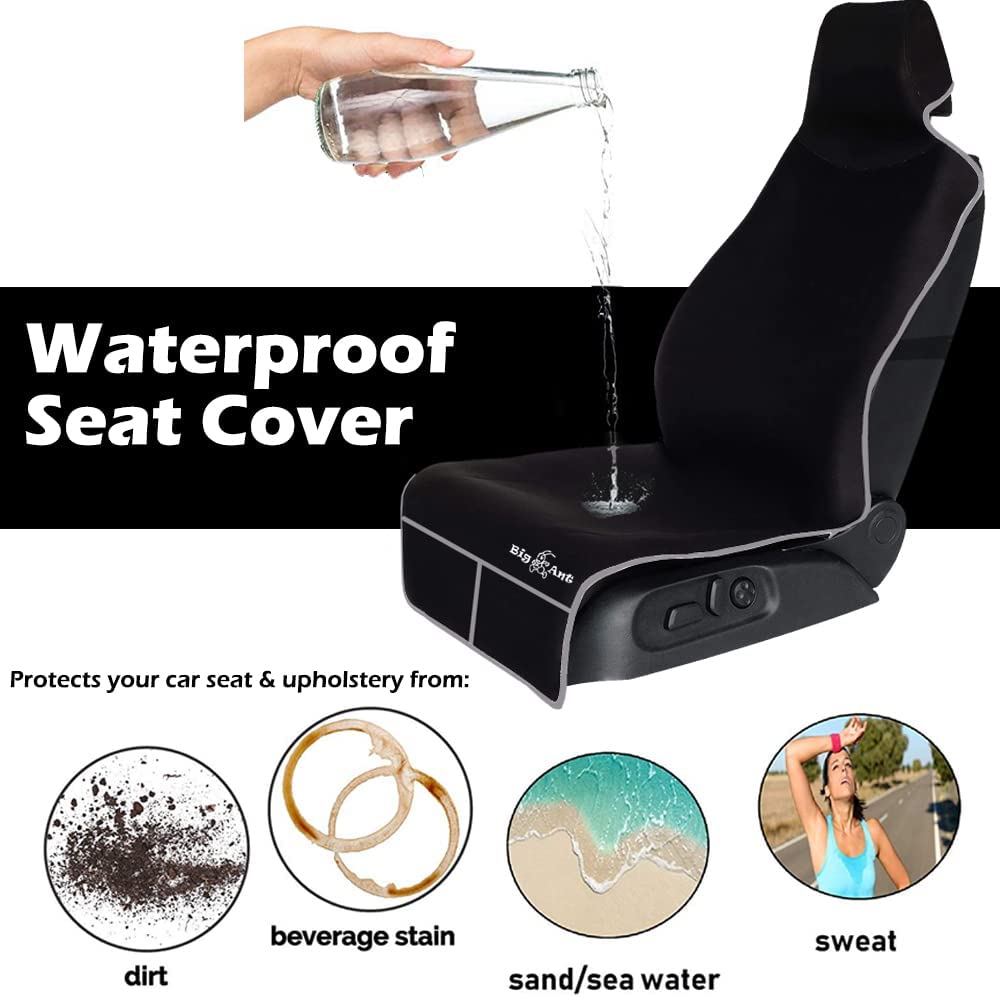 Big Ant 1 Pack Waterproof Car Seat Covers Universal Fit Neoprene Non-Slip Bucket Seat Cover