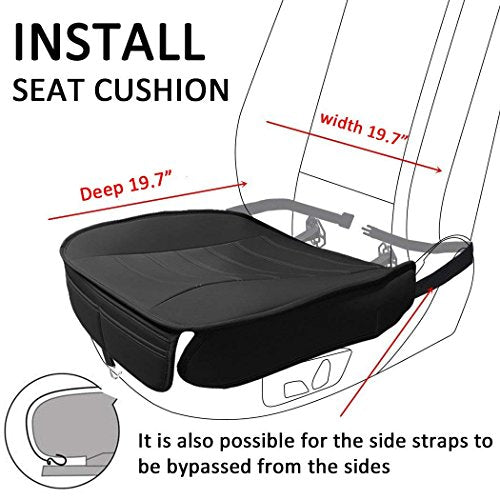 Car Front Seat Cushions Edge Wrapping 2 Pieces - Black/ Gray/ Beige - Online store for your car