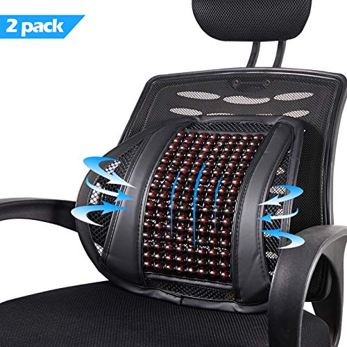Big Ant Lumbar Support, Car Mesh Back Support with Massage Beads Ergonomic  Designed for Comfort and Lower Back Pain Relief - Lumbar Back Support  Cushion for Car Seat, Office Chair ,Wheelchair 