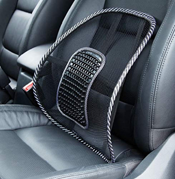 Lumbar Back Support Cushion - Car Mesh Back Support with Massage Beads
