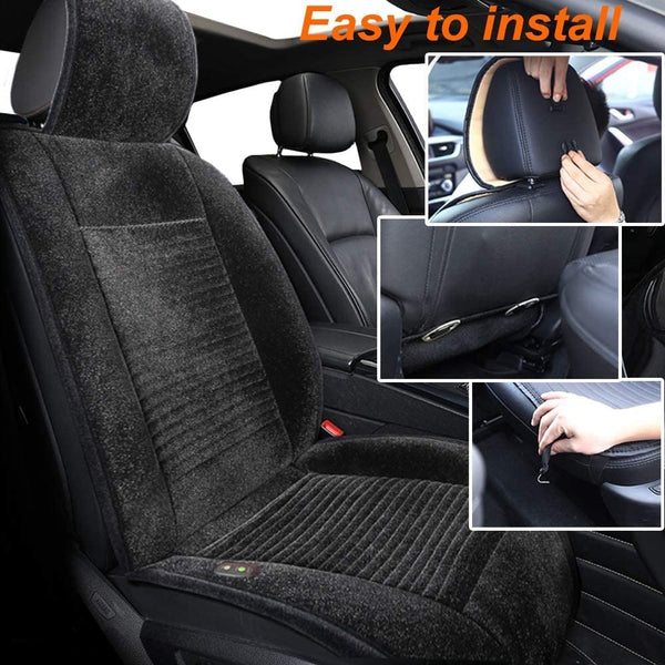 Car Travel Heated Seat Cover Cushion, Premium Quality Universal Seat Cushion - 1 Pack