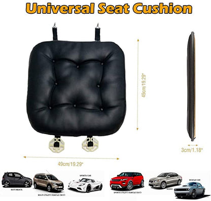 Soft Leather Car Seat Cushion Comfort for Car Office Home - Black - Online store for your car