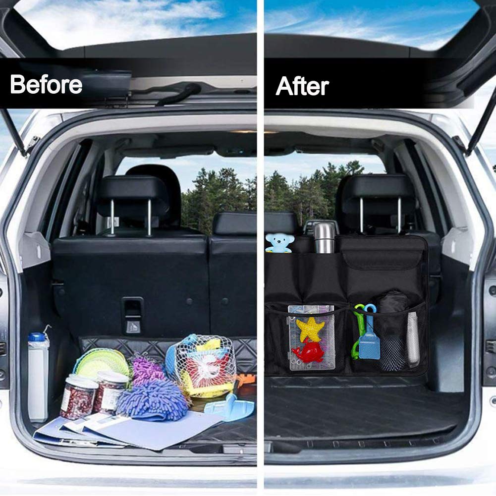 Back Seat Trunk Storage Car Organizer with 8 Large Pockets - 34" * 18"