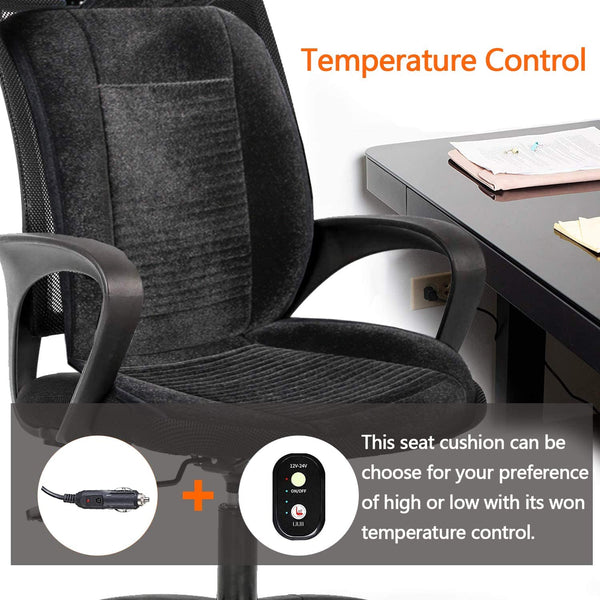 Car Travel Heated Seat Cover Cushion, Premium Quality Universal Seat Cushion - 1 Pack