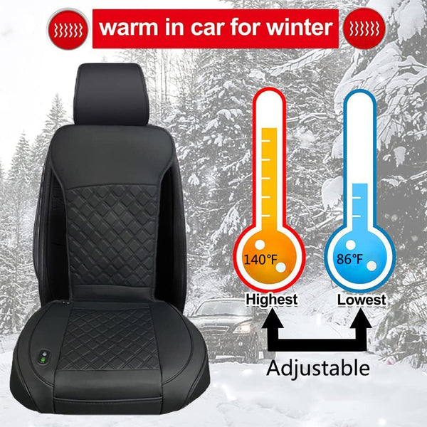 Big Ant 12V Heated Car Seat Covers for Front Seats Seat Cushion with Non-Slip Back for Auto Truck Van SUV