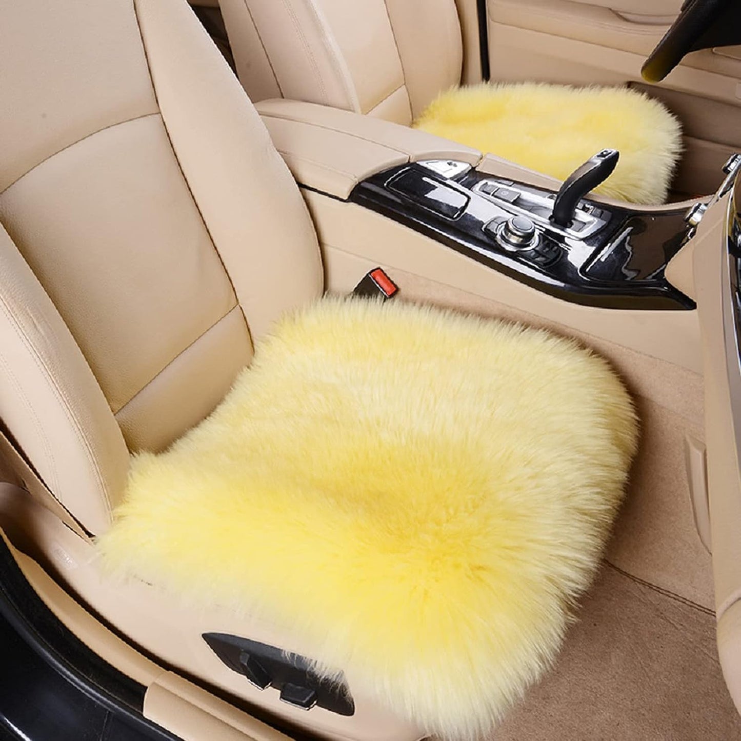 Big Ant Sheepskin Seat Cushions Universal Fit for Cars Auto Supplies Driver Seat Office Chair (1 Pack)