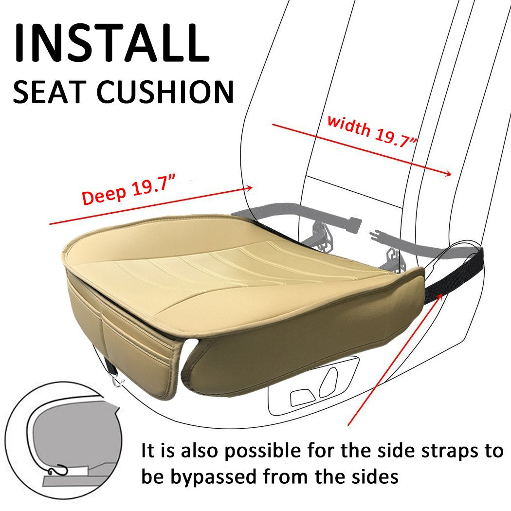 Car Front Seat Cushions Edge Wrapping 1 Pieces - Black/ Gray/ Beige - Online store for your car