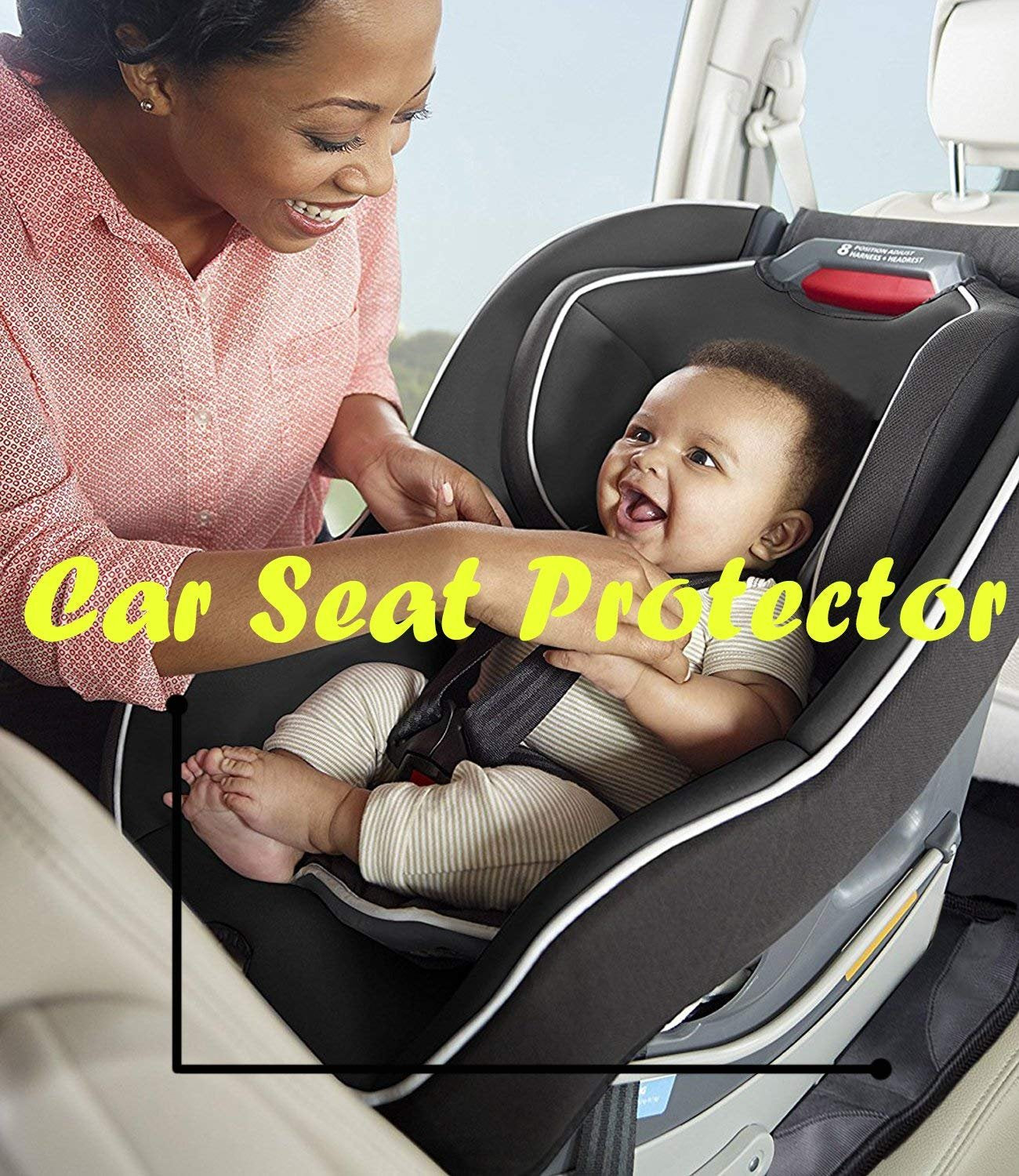 Car Seat Protector for Child & Baby, Dog Mat with Storage Pocket - Black - Online store for your car