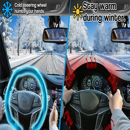 Big Ant 12v Heated Steering Wheel Cover Hand Warmer Winter,15”