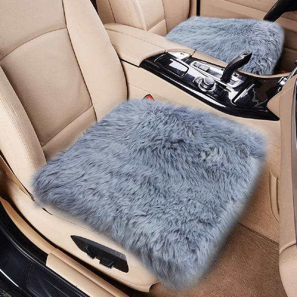 Big Ant Sheepskin Seat Cushions Universal Fit for Cars Auto Supplies Driver Seat Office Chair (1 Pack)