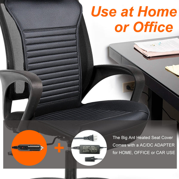 Sleek Design Heated Seat Cushion for 12V Car 24V Truck - Black Gray - Online store for your car