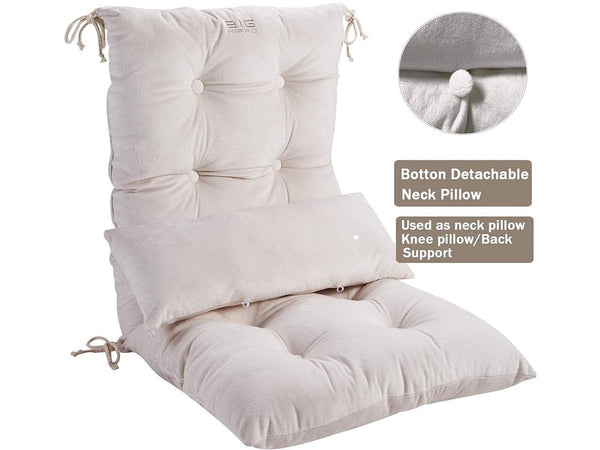Rocking Chair Cushion Set with Detachable Neck Pillow Back Support