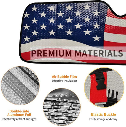 American Flag Windshield Sun Shade for Wrangler Rubicon Sahara TJ JK JKU 2 Door & 4 Door - Online store for your car