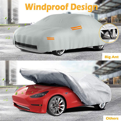 Car Cover Custom Fit for Tesla Model 3, with Ventilated Mesh-190"L (Silver) - Online store for your car