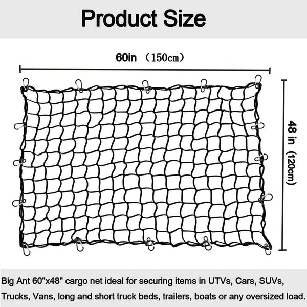 Elastic Bungee Cargo Net for Pickup Truck Bed - 60"*48" - Online store for your car