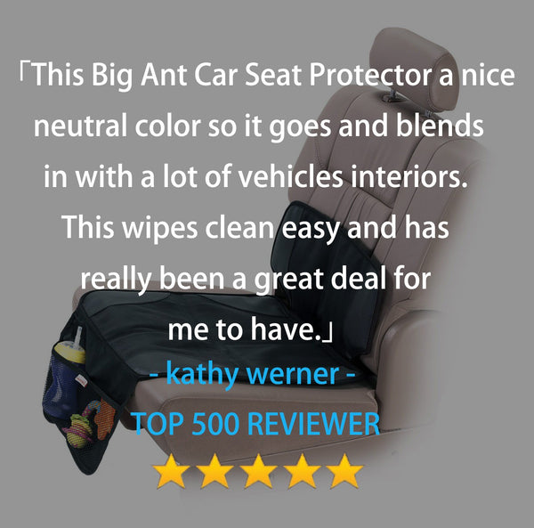 Car Seat Protector for Child & Baby, Dog Mat with Storage Pocket - Black/Gray