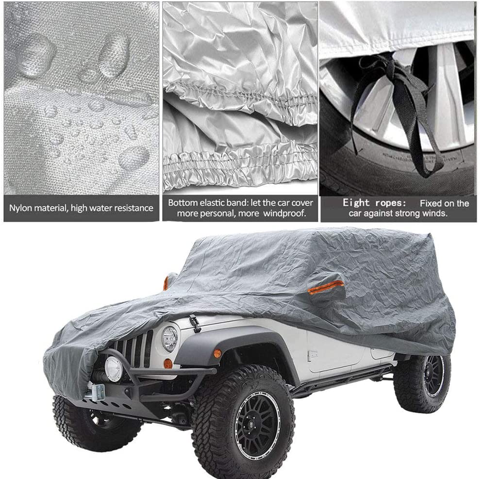 Big Ant Autoabdeckung, 100% wasserdichte Auto halb Abdeckplane für Jeep  Wrangler 4 Türen, Outdoor Indoor Autoplane für Wrangler CJ, TJ, YJ und JK,  Jeep Abdeckung Anti-Regen, UV : : Auto & Motorrad