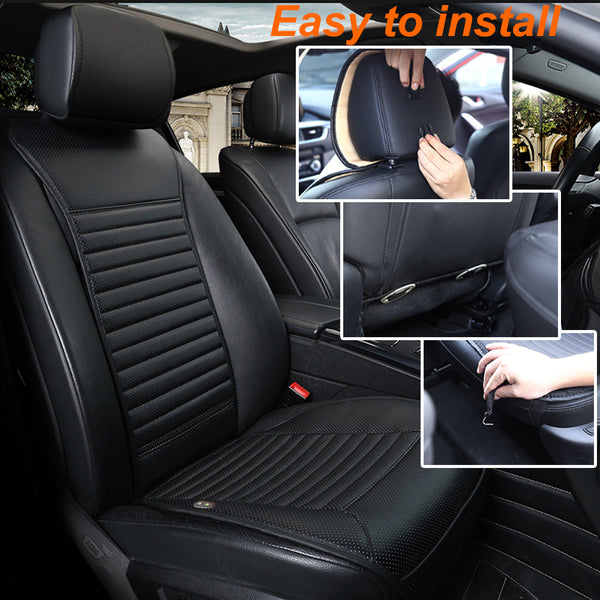 Sleek Design Heated Seat Cushion for 12V Car 24V Truck - Black Gray - Online store for your car