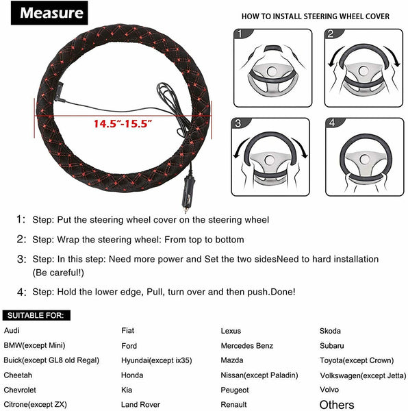 Big Ant Heated Steering Wheel Cover Heated Anti Slip Warmer